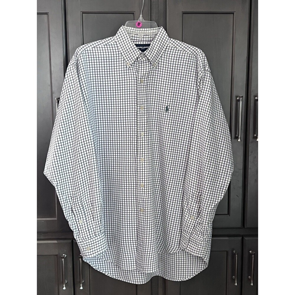 Ralph Lauren Golf Tilden Shirt Men’s Medium Check Button Down Long Sleeve